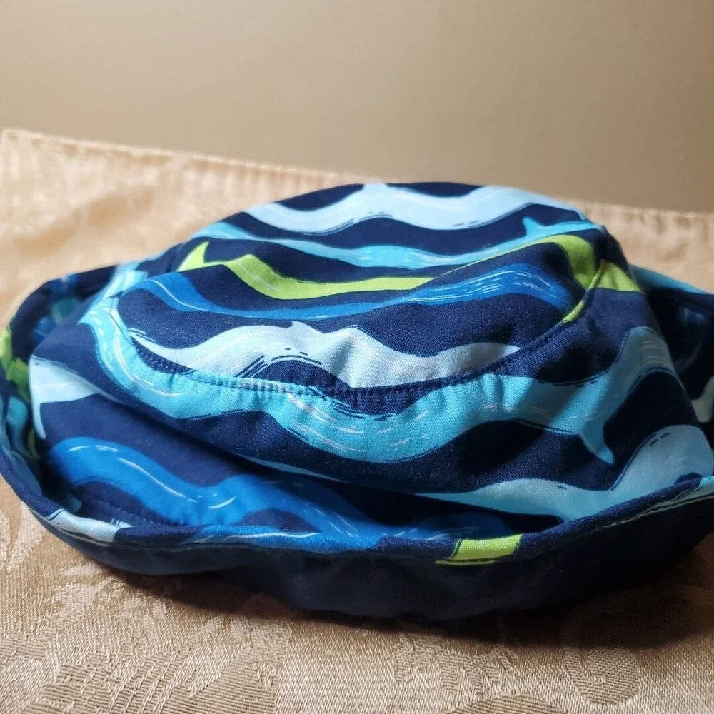 Floatimini 2-4T Bucket Hat Toddler Boys Blue Wave Sun Protection Beach Summer